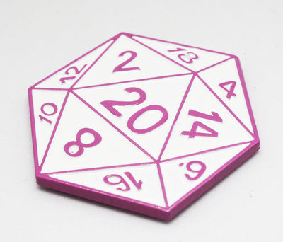 D20 Pin: Shadow Variant Pink Enamel Pin Foam Brain Games