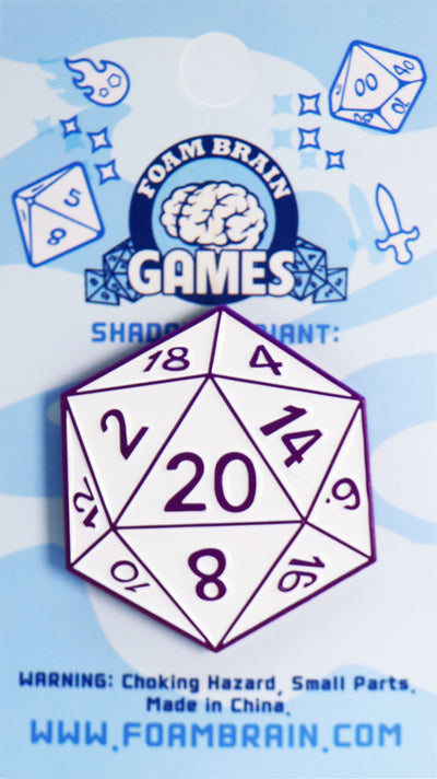 D20 Pin: Shadow Variant Purple Enamel Pin Foam Brain Games