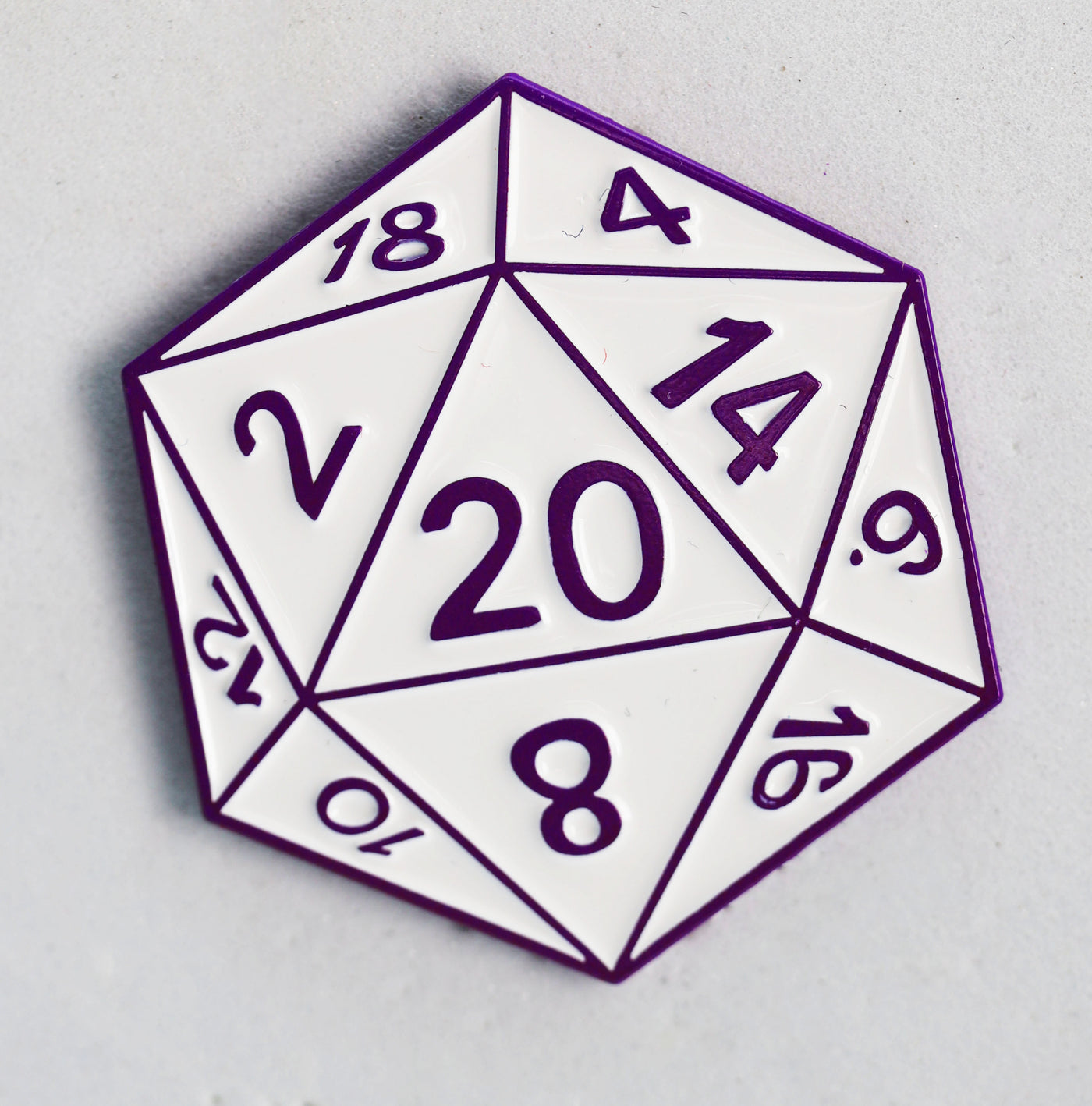D20 Pin: Shadow Variant Purple Enamel Pin Foam Brain Games