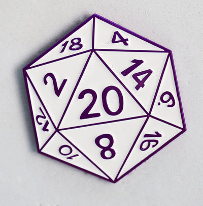 D20 Pin: Shadow Variant Purple Enamel Pin Foam Brain Games