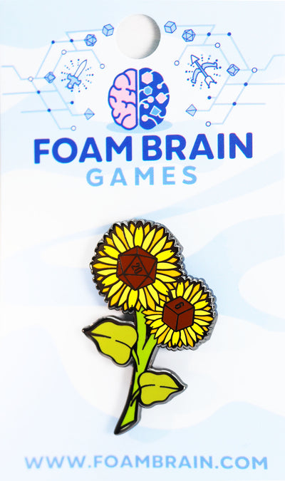 Hollow Hearts Enamel Pin: Dice Sunflower Enamel Pin Foam Brain Games