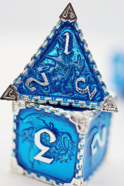 Dragon Essence: Oceanus - Metal RPG Dice Set Metal Dice Foam Brain Games