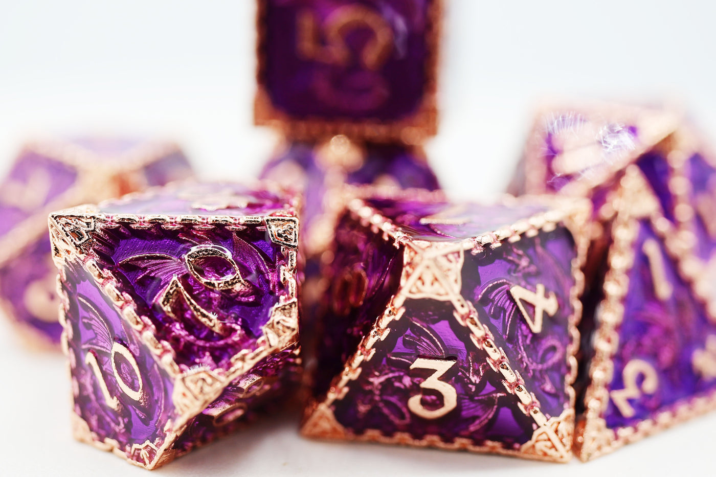 Dragon Essence: Royal with Copper - Metal RPG Dice Set Metal Dice Foam Brain Games