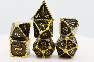 Dragon Essence: Gold Void - Metal RPG Dice Set Metal Dice Foam Brain Games