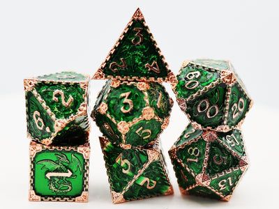 Dragon Essence: Forest - Metal RPG Dice Set Metal Dice Foam Brain Games