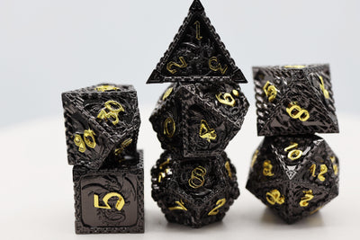 Dragon Essence: Night - Metal RPG Dice Set Metal Dice Foam Brain Games