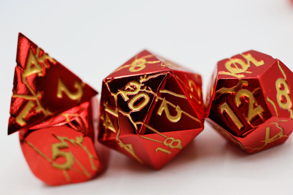Ruby Quarry - Metal RPG Dice Set Metal Dice Foam Brain Games