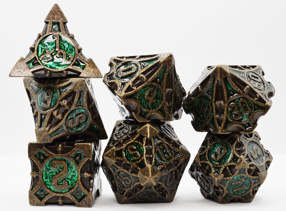 Quiver of Arrows: Ancient Forest Arrow - Metal RPG Dice Set Metal Dice Foam Brain Games