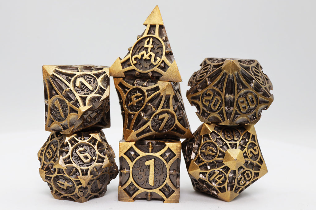 Quiver of Arrows: Golden Arrow - Metal RPG Dice Set Metal Dice Foam Brain Games