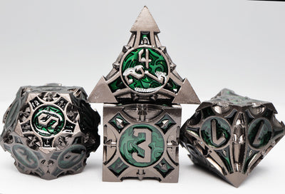 Quiver of Arrows: Swamp Arrow - Metal RPG Dice Set Metal Dice Foam Brain Games