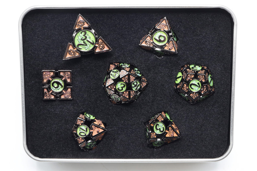 Oculus: Mesmerizing - Metal RPG Dice Set Metal Dice Foam Brain Games