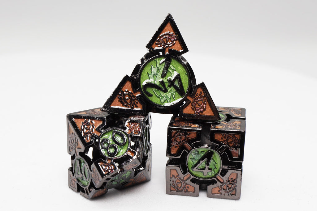 Oculus: Mesmerizing - Metal RPG Dice Set Metal Dice Foam Brain Games