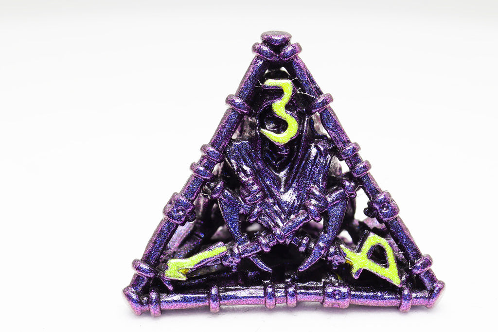 Grim Scythe: Purple - Metal RPG Dice Set Metal Dice Foam Brain Games