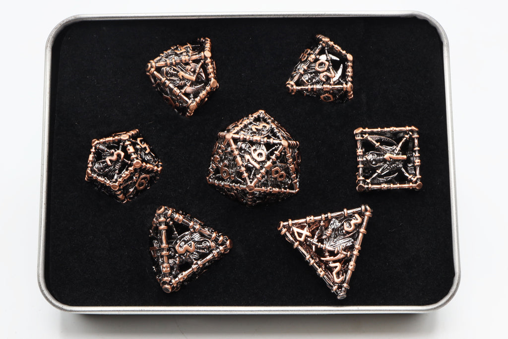 Grim Scythe: Copper - Metal RPG Dice Set Metal Dice Foam Brain Games