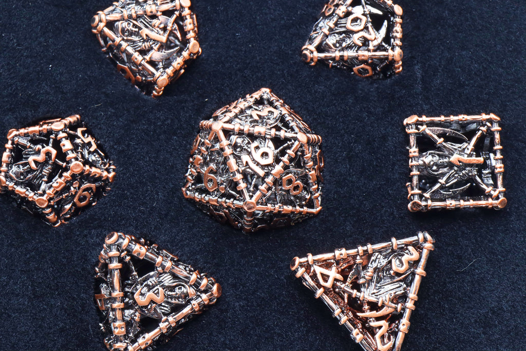 Grim Scythe: Copper - Metal RPG Dice Set Metal Dice Foam Brain Games