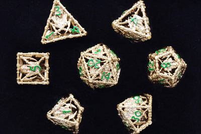 Grim Scythe: Gold - Metal RPG Dice Set Metal Dice Foam Brain Games
