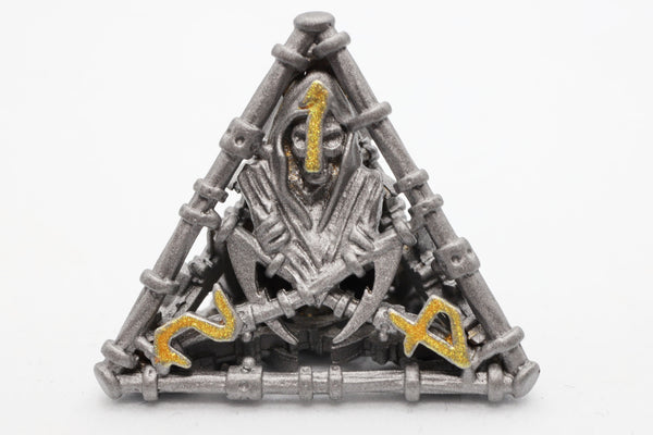 Grim Scythe: Grey - Metal RPG Dice Set Metal Dice Foam Brain Games