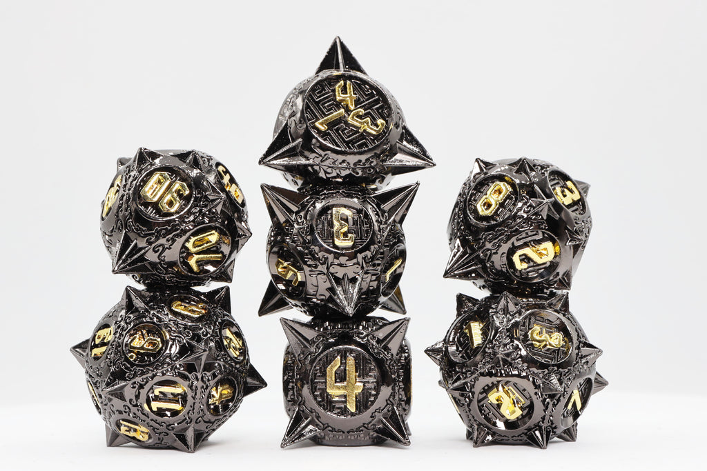 Meteor Storm: Black Hole - Metal RPG Dice Set Metal Dice Foam Brain Games