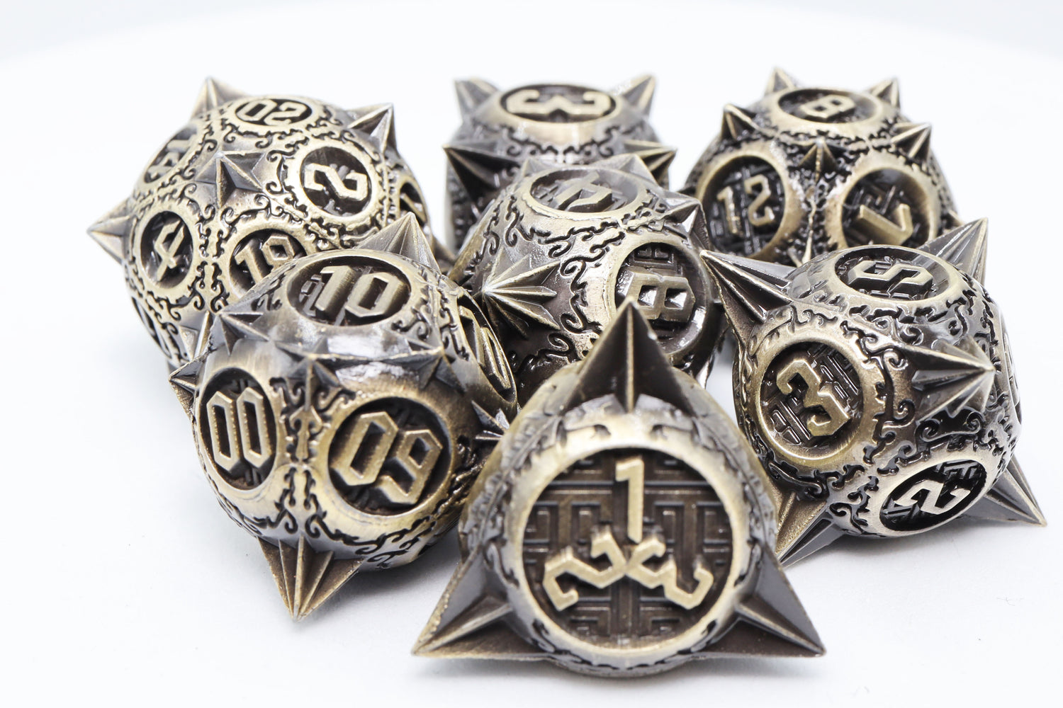 Meteor Storm: Bronze Asteroid - Metal RPG Dice Set Metal Dice Foam Brain Games