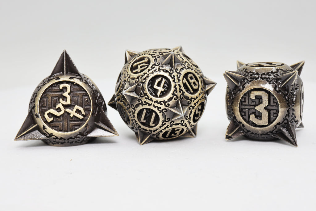 Meteor Storm: Bronze Asteroid - Metal RPG Dice Set Metal Dice Foam Brain Games