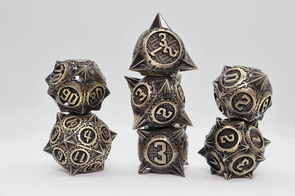 Meteor Storm: Bronze Asteroid - Metal RPG Dice Set Metal Dice Foam Brain Games