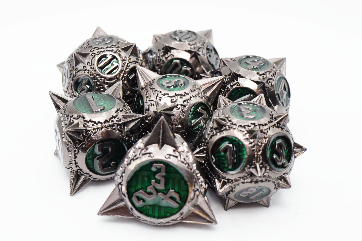 Meteor Storm: Hunter's Moon - Metal RPG Dice Set Metal Dice Foam Brain Games