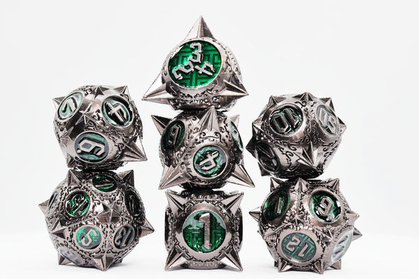 Meteor Storm: Hunter's Moon - Metal RPG Dice Set Metal Dice Foam Brain Games