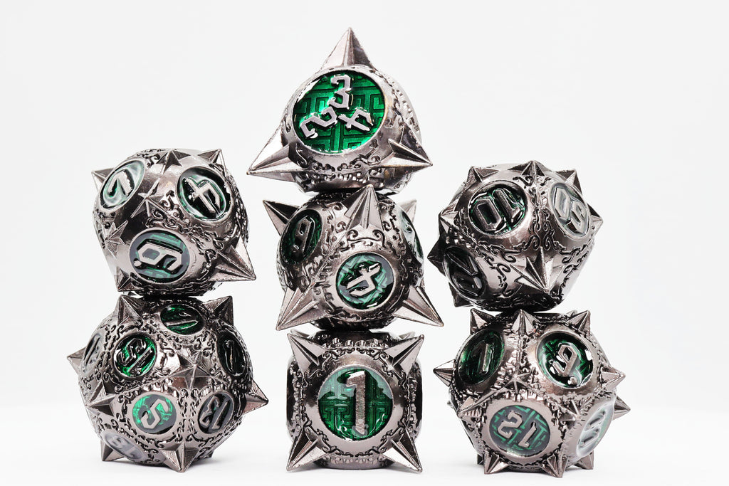 Meteor Storm: Hunter's Moon - Metal RPG Dice Set Metal Dice Foam Brain Games