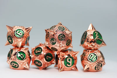 Meteor Storm: Emerald Storm - Metal RPG Dice Set Metal Dice Foam Brain Games