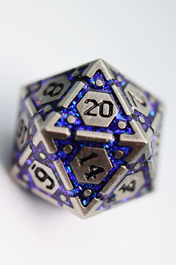 Ornate Rainbow Frame - Metal RPG Dice Set Metal Dice Foam Brain Games