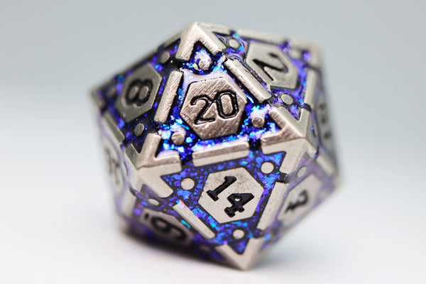 Ornate Rainbow Frame - Metal RPG Dice Set Metal Dice Foam Brain Games