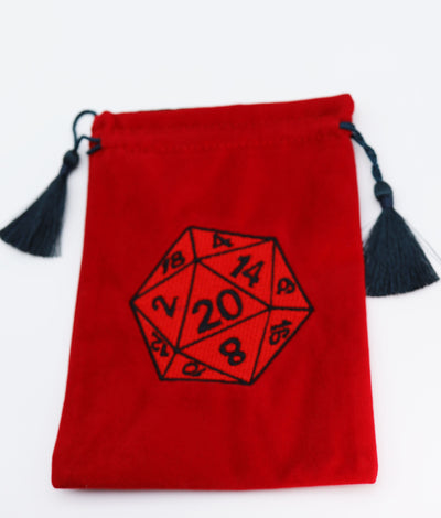 Dice Bag - Red D20 Dice Box Foam Brain Games