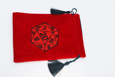 Dice Bag - Red D20 Dice Box Foam Brain Games