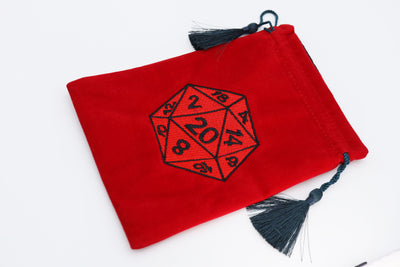 Dice Bag - Red D20 Dice Box Foam Brain Games