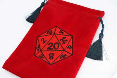 Dice Bag - Red D20 Dice Box Foam Brain Games