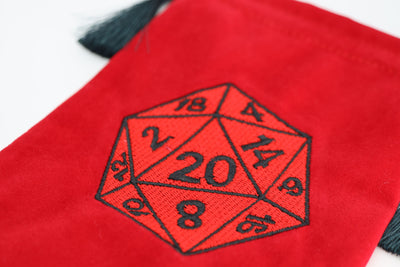 Dice Bag - Red D20 Dice Box Foam Brain Games