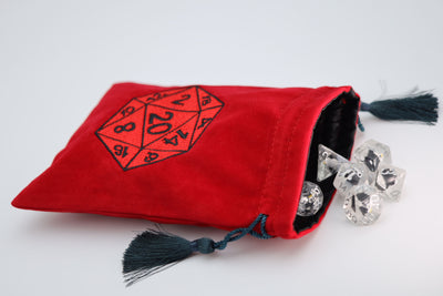 Dice Bag - Red D20 Dice Box Foam Brain Games
