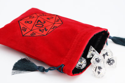 Dice Bag - Red D20 Dice Box Foam Brain Games