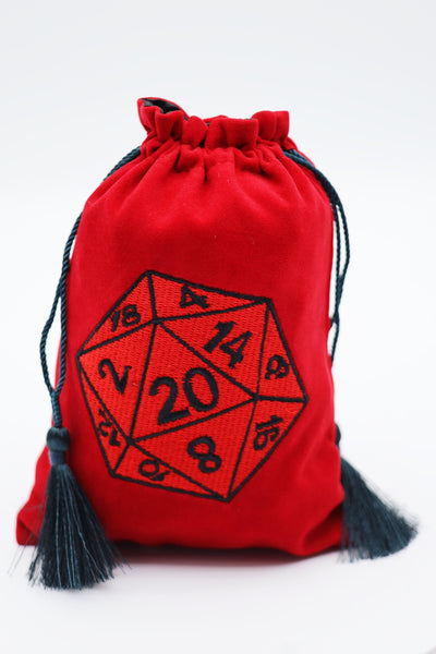 Dice Bag - Red D20 Dice Box Foam Brain Games