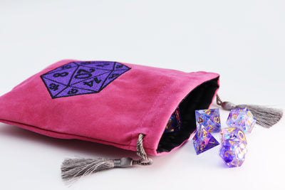 Dice Bag - Purple D20 Dice Box Foam Brain Games