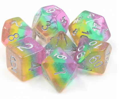 Fairy Dust RPG Dice Set Plastic Dice Foam Brain Games