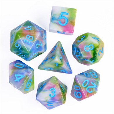 Field of Spring RPG Dice Set Plastic Dice Foam Brain Games