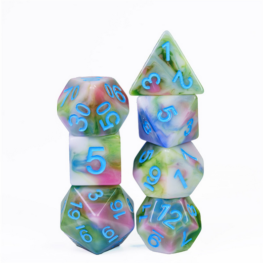 Field of Spring RPG Dice Set Plastic Dice Foam Brain Games