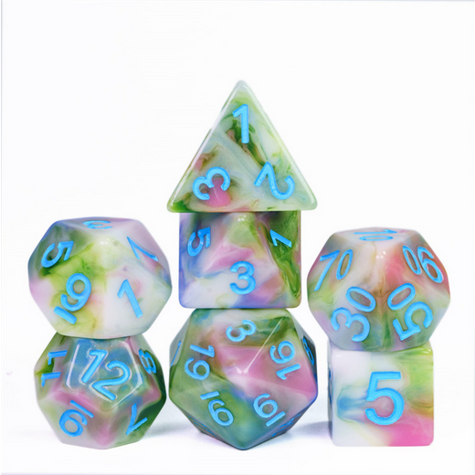 Field of Spring RPG Dice Set Plastic Dice Foam Brain Games