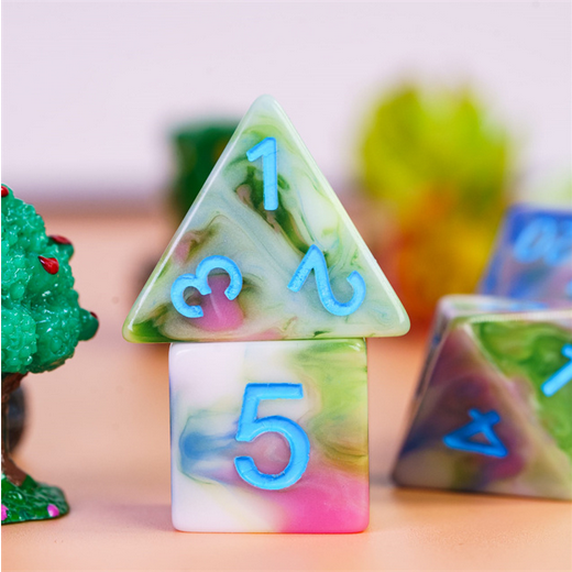 Field of Spring RPG Dice Set Plastic Dice Foam Brain Games