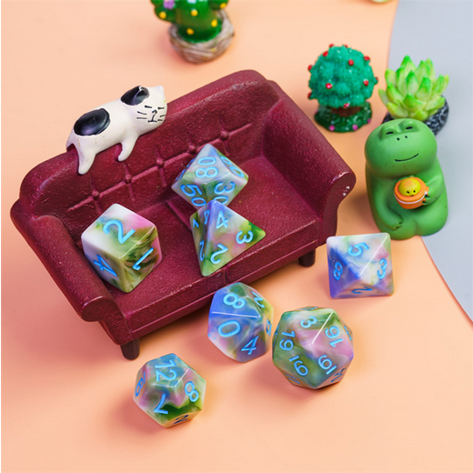 Field of Spring RPG Dice Set Plastic Dice Foam Brain Games