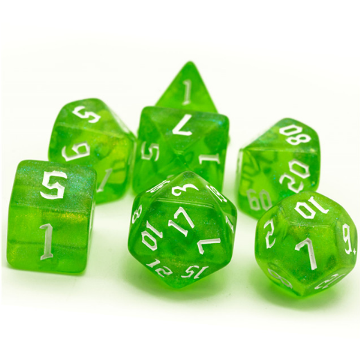 Forest Elemental RPG Dice Set Plastic Dice Foam Brain Games