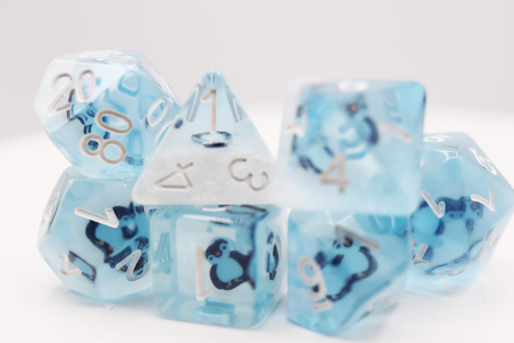 Frozen Penguin RPG Dice Set Plastic Dice Foam Brain Games