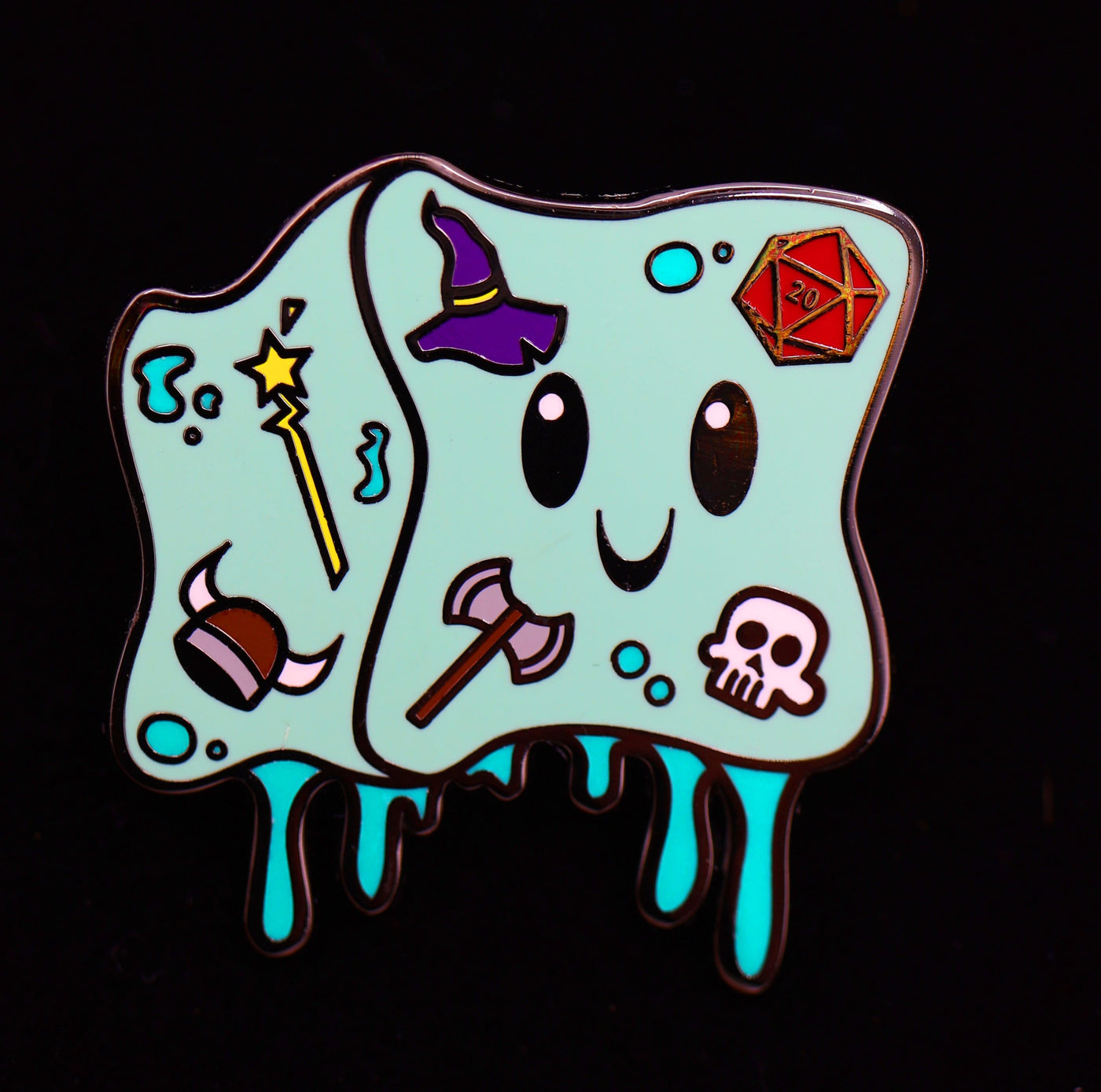 Monster Index Pin - Gelly Cube Enamel Pin Foam Brain Games
