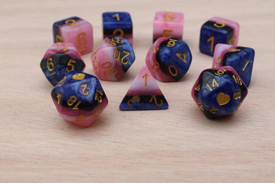 Genderfluid Heartbeat Dice Set Plastic Dice Foam Brain Games